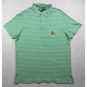 Vintage Polo Ralph Lauren Shirt Mens XL Green Striped Short Sleeve Pocket Crest